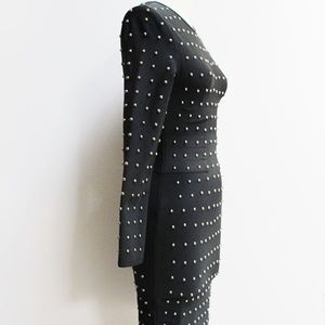 MYKRISTI Black Studded Dress